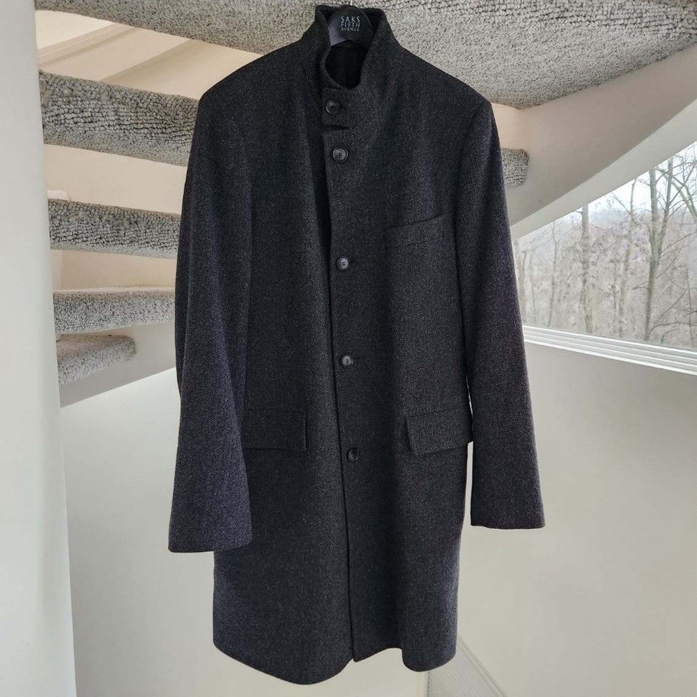 Hugo Boss herringbone topcoat. 42R